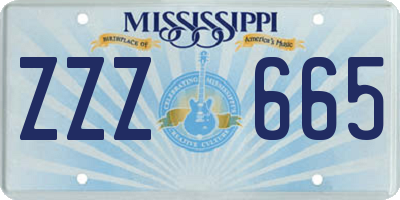 MS license plate ZZZ665