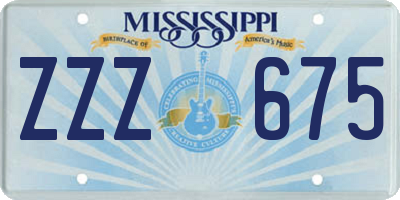 MS license plate ZZZ675