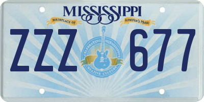 MS license plate ZZZ677