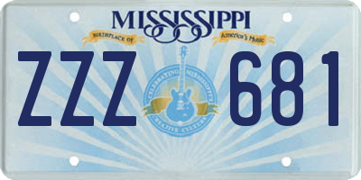 MS license plate ZZZ681