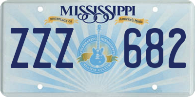 MS license plate ZZZ682