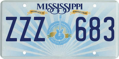 MS license plate ZZZ683