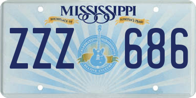 MS license plate ZZZ686