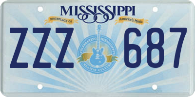 MS license plate ZZZ687