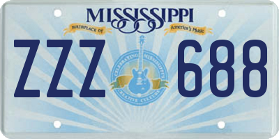 MS license plate ZZZ688