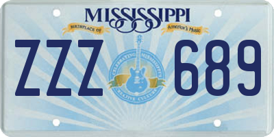 MS license plate ZZZ689