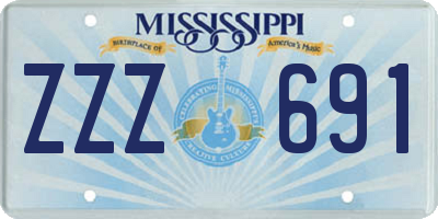 MS license plate ZZZ691