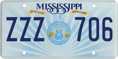 MS license plate ZZZ706