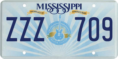 MS license plate ZZZ709