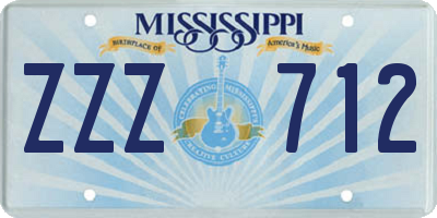 MS license plate ZZZ712