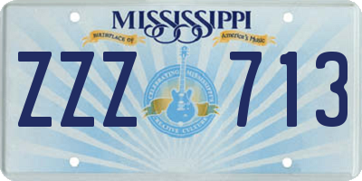 MS license plate ZZZ713