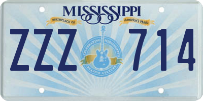 MS license plate ZZZ714