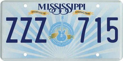 MS license plate ZZZ715