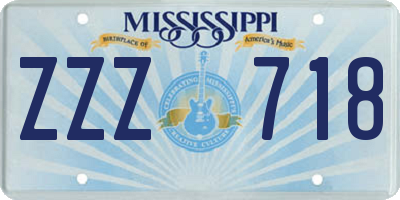 MS license plate ZZZ718