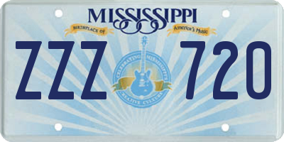 MS license plate ZZZ720