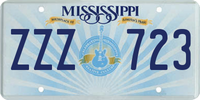 MS license plate ZZZ723