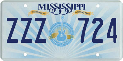 MS license plate ZZZ724