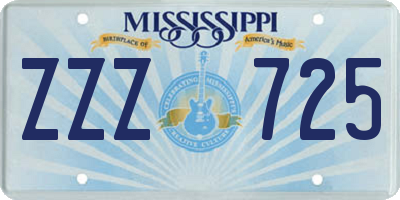 MS license plate ZZZ725