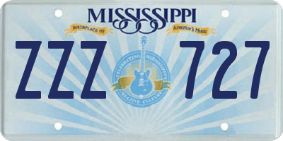 MS license plate ZZZ727