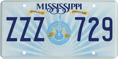 MS license plate ZZZ729