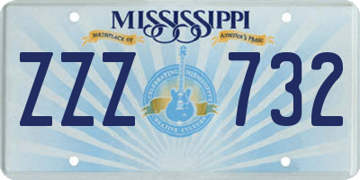 MS license plate ZZZ732