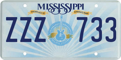 MS license plate ZZZ733