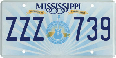 MS license plate ZZZ739