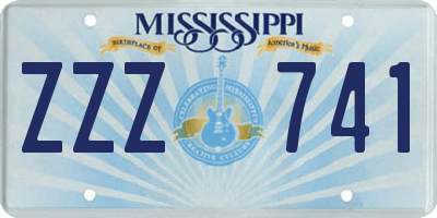 MS license plate ZZZ741