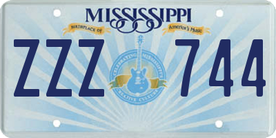 MS license plate ZZZ744