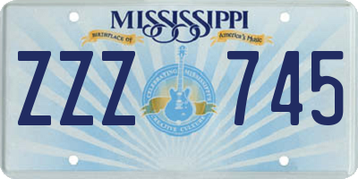 MS license plate ZZZ745