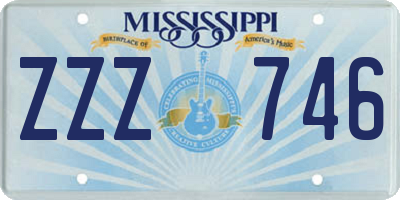 MS license plate ZZZ746