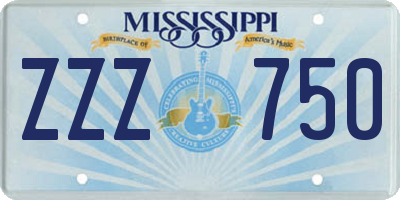 MS license plate ZZZ750