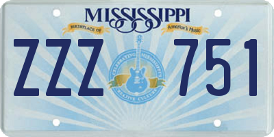 MS license plate ZZZ751