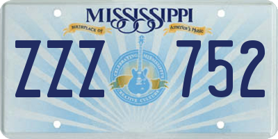 MS license plate ZZZ752