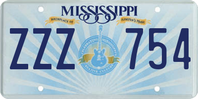 MS license plate ZZZ754