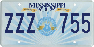 MS license plate ZZZ755