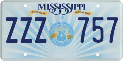 MS license plate ZZZ757
