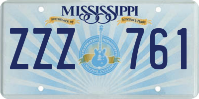 MS license plate ZZZ761