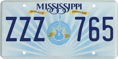 MS license plate ZZZ765