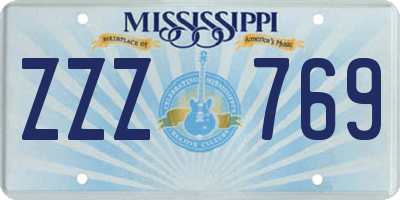 MS license plate ZZZ769