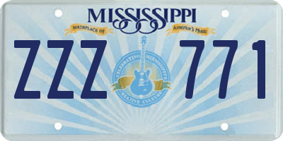 MS license plate ZZZ771