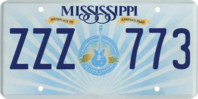 MS license plate ZZZ773