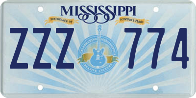 MS license plate ZZZ774