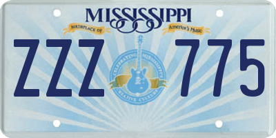 MS license plate ZZZ775