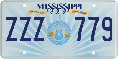 MS license plate ZZZ779