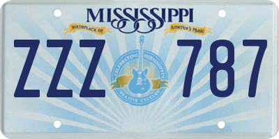 MS license plate ZZZ787