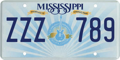 MS license plate ZZZ789