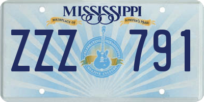 MS license plate ZZZ791