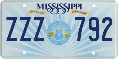 MS license plate ZZZ792