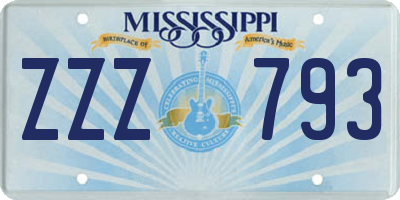 MS license plate ZZZ793